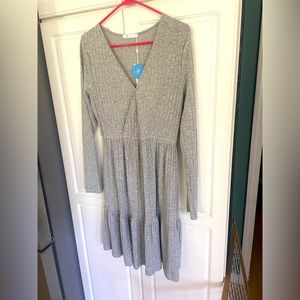Heather gray Cupshe Dress, NWT